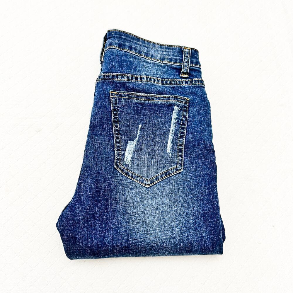 Acne Studios Skin 5 Stretch Denim Medium Wash Jeans Raw Hem Size 28